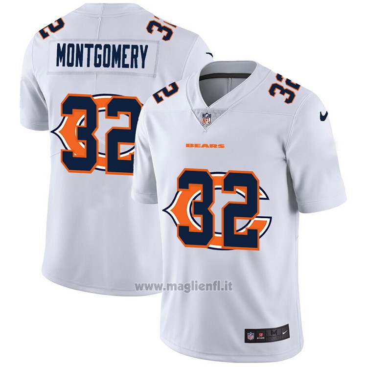 Maglia NFL Limited Chicago Bears Montgomery Logo Dual Overlap Bianco